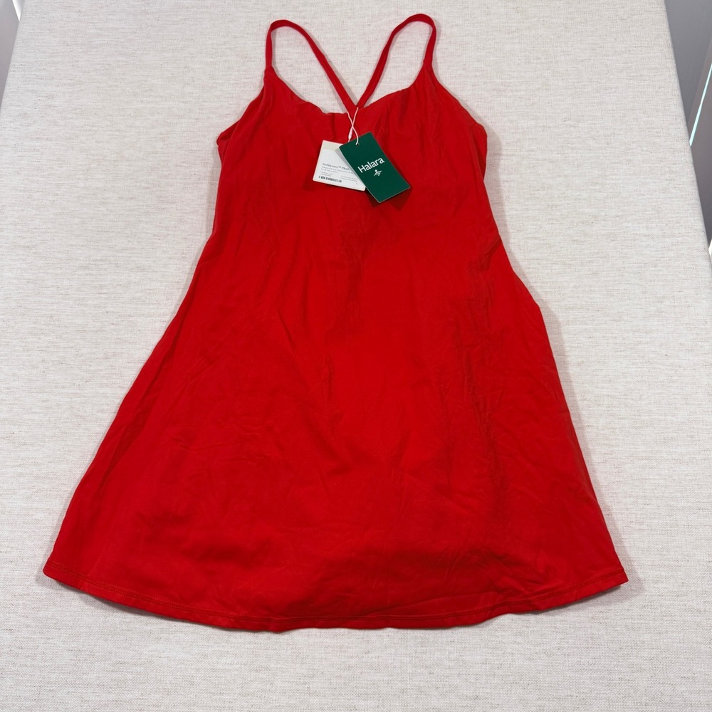 Halara Active Dress Women Medium Red NEW Crisscross Back Athletic Mini Dress